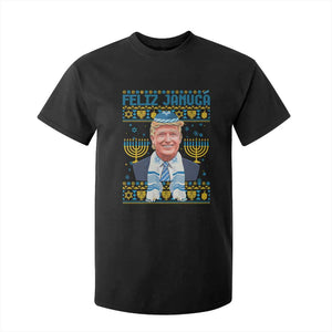 Funny Hanukkah Trump T Shirt For Kid Feliz Januca Jewish Sephardic Ladino TS09 Black Print Your Wear