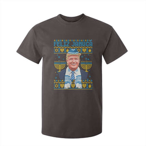 Funny Hanukkah Trump T Shirt For Kid Feliz Januca Jewish Sephardic Ladino TS09 Dark Chocolate Print Your Wear