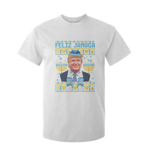 Funny Hanukkah Trump T Shirt For Kid Feliz Januca Jewish Sephardic Ladino TS09 White Print Your Wear