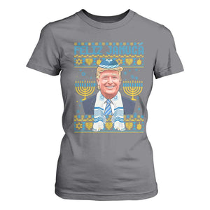 Funny Hanukkah Trump T Shirt For Women Feliz Januca Jewish Sephardic Ladino TS09 Charcoal Print Your Wear