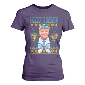 Funny Hanukkah Trump T Shirt For Women Feliz Januca Jewish Sephardic Ladino TS09 Purple Print Your Wear