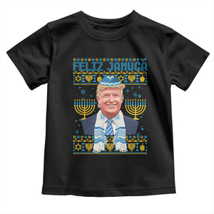 Funny Hanukkah Trump Toddler T Shirt Feliz Januca Jewish Sephardic Ladino TS09 Black Print Your Wear