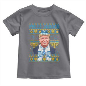 Funny Hanukkah Trump Toddler T Shirt Feliz Januca Jewish Sephardic Ladino TS09 Charcoal Print Your Wear