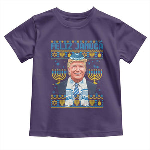 Funny Hanukkah Trump Toddler T Shirt Feliz Januca Jewish Sephardic Ladino TS09 Purple Print Your Wear