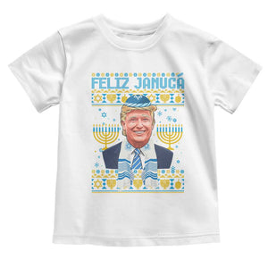 Funny Hanukkah Trump Toddler T Shirt Feliz Januca Jewish Sephardic Ladino TS09 White Print Your Wear