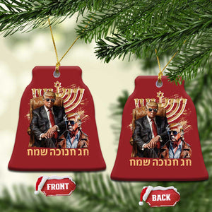 Funny Hanukkah Trump Christmas Ornament Feliz Januca Ladino Jewish Sephardic TS09 Bell Flake Red Print Your Wear