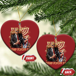 Funny Hanukkah Trump Christmas Ornament Feliz Januca Ladino Jewish Sephardic TS09 Heart Red Print Your Wear