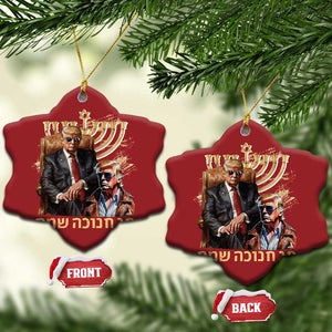 Funny Hanukkah Trump Christmas Ornament Feliz Januca Ladino Jewish Sephardic TS09 Snow Flake Red Print Your Wear