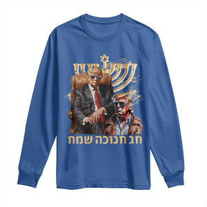 Funny Hanukkah Trump Long Sleeve Shirt Feliz Januca Ladino Jewish Sephardic TS09 Royal Blue Print Your Wear