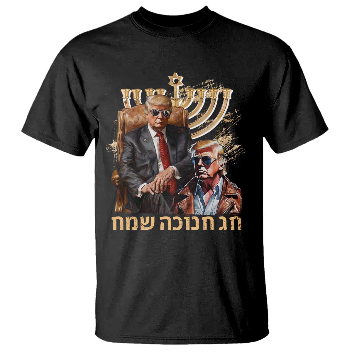 Funny Hanukkah Trump T Shirt Feliz Januca Ladino Jewish Sephardic TS09 Black Print Your Wear