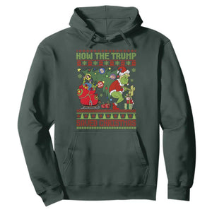 Funny Xmas Trump Hoodie How The Trump Saved Christmas TS09 Dark Forest Green Print Your Wear