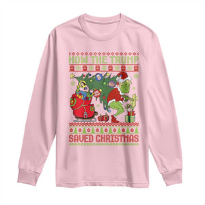 Funny Xmas Trump Long Sleeve Shirt How The Trump Saved Christmas TS09 Light Pink Print Your Wear