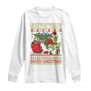 Funny Xmas Trump Long Sleeve Shirt How The Trump Saved Christmas TS09 White Print Your Wear