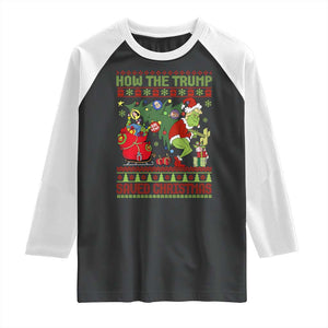 Funny Xmas Trump Raglan Shirt How The Trump Saved Christmas TS09 Black White Print Your Wear