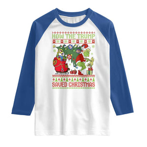 Funny Xmas Trump Raglan Shirt How The Trump Saved Christmas TS09 White Royal Print Your Wear