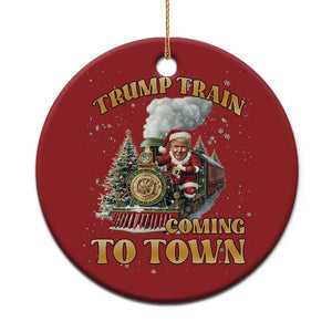 Funny Trump Xmas Christmas Ornament Santa Trump Train Coming To Town TS09 Print Your Wear