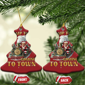 Funny Trump Xmas Christmas Ornament Santa Trump Train Coming To Town TS09 Christmas Tree Red Print Your Wear