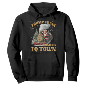 Funny Trump Xmas Hoodie Santa Trump Train Coming To Town TS09 Black Print Your Wear