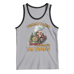 Funny Trump Xmas Tank Top Santa Trump Train Coming To Town TS09 Athletic Heather Black Print Your Wear