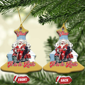 Funny Xmas Trump Christmas Ornament Oh What Fun It Is To Ride Trump Santa Motorcycle TS09 Christmas Tree Gold Print Your Wear