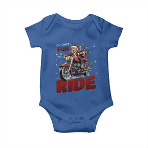 Funny Xmas Trump Baby Onesie Oh What Fun It Is To Ride Trump Motorcycle TS09 Royal Blue Print Your Wear