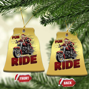 Funny Xmas Trump Christmas Ornament Oh What Fun It Is To Ride Trump Motorcycle TS09 Bell Flake Gold Print Your Wear