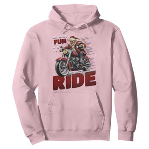 Funny Xmas Trump Hoodie Oh What Fun It Is To Ride Trump Motorcycle TS09 Light Pink Print Your Wear