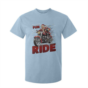 Funny Xmas Trump T Shirt For Kid Oh What Fun It Is To Ride Trump Motorcycle TS09 Light Blue Print Your Wear