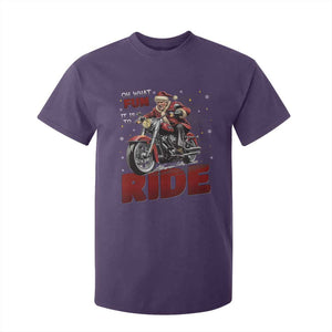 Funny Xmas Trump T Shirt For Kid Oh What Fun It Is To Ride Trump Motorcycle TS09 Purple Print Your Wear