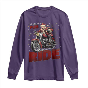 Funny Xmas Trump Long Sleeve Shirt Oh What Fun It Is To Ride Trump Motorcycle TS09 Purple Print Your Wear