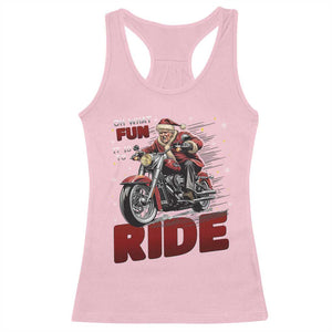 Funny Xmas Trump Racerback Tank Top Oh What Fun It Is To Ride Trump Motorcycle TS09 Light Pink Print Your Wear