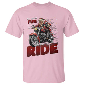 Funny Xmas Trump T Shirt Oh What Fun It Is To Ride Trump Motorcycle TS09 Light Pink Print Your Wear