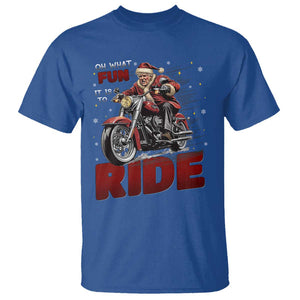 Funny Xmas Trump T Shirt Oh What Fun It Is To Ride Trump Motorcycle TS09 Royal Blue Print Your Wear