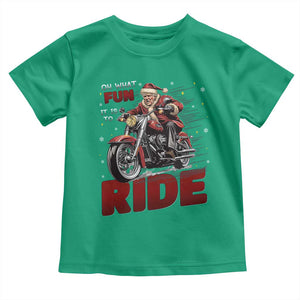 Funny Xmas Trump Toddler T Shirt Oh What Fun It Is To Ride Trump Motorcycle TS09 Irish Green Print Your Wear