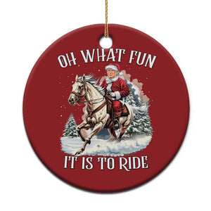 Funny Xmas Trump Christmas Ornament Oh What Fun It Is To Ride Cowboy Trump Riding Horse TS09 Print Your Wear