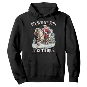 Funny Xmas Trump Hoodie Oh What Fun It Is To Ride Cowboy Trump Riding Horse TS09 Black Print Your Wear