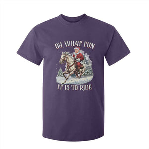 Funny Xmas Trump T Shirt For Kid Oh What Fun It Is To Ride Cowboy Trump Riding Horse TS09 Purple Print Your Wear