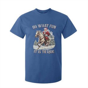 Funny Xmas Trump T Shirt For Kid Oh What Fun It Is To Ride Cowboy Trump Riding Horse TS09 Royal Blue Print Your Wear