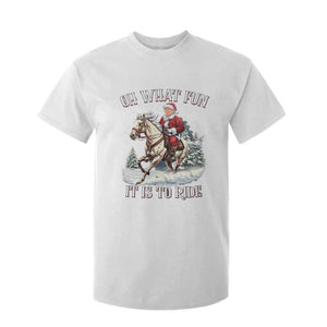 Funny Xmas Trump T Shirt For Kid Oh What Fun It Is To Ride Cowboy Trump Riding Horse TS09 White Print Your Wear