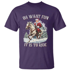 Funny Xmas Trump T Shirt Oh What Fun It Is To Ride Cowboy Trump Riding Horse TS09 Purple Print Your Wear