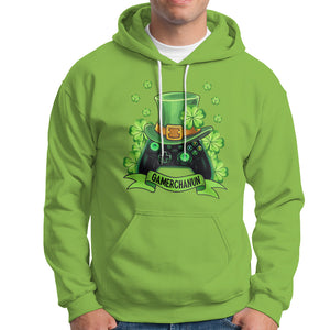 St. Patrick's Day Hoodie Gamerchaun Video Game Funny Lucky Gamer TS09 Lime Printyourwear