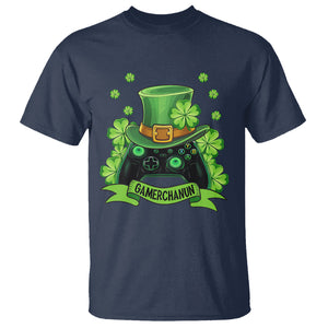 St. Patrick's Day T Shirt Gamerchaun Video Game Funny Lucky Gamer TS09 Navy Printyourwear