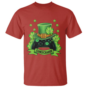 St. Patrick's Day T Shirt Gamerchaun Video Game Funny Lucky Gamer TS09 Red Printyourwear