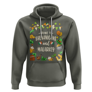 St. Patrick's Day Hoodie Funny Prone To Shenanigans And Malarkey TS09 Military Green Printyourwear