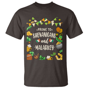 St. Patrick's Day T Shirt Funny Prone To Shenanigans And Malarkey TS09 Dark Chocolate Printyourwear