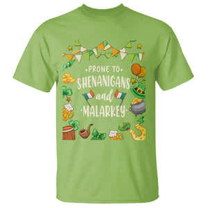 St. Patrick's Day T Shirt Funny Prone To Shenanigans And Malarkey TS09 Lime Printyourwear