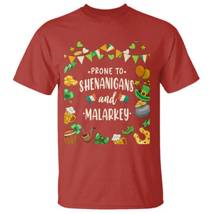 St. Patrick's Day T Shirt Funny Prone To Shenanigans And Malarkey TS09 Red Printyourwear