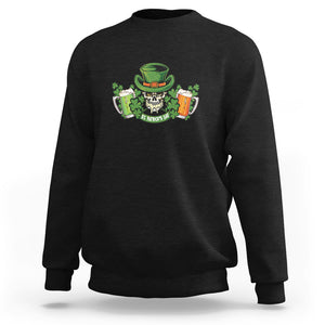 St. Patrick's Day Sweatshirt Irish Beer Funny Skeleton Drinking TS09 Black Printyourwear