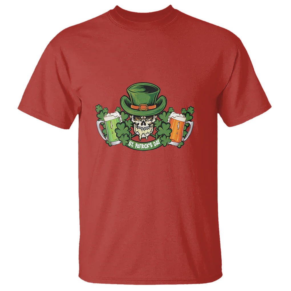St. Patrick's Day T Shirt Irish Beer Funny Skeleton Drinking TS09 Red Printyourwear