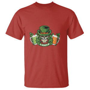 St. Patrick's Day T Shirt Irish Beer Funny Skeleton Drinking TS09 Red Printyourwear